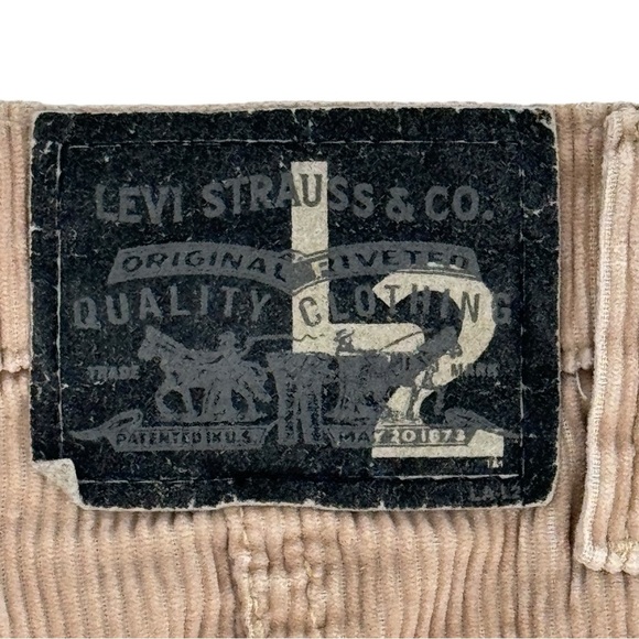 Vintage 90s Levi's L2 Corduroy Pants Relaxed Fit 100% Cotton Paper Tag Tan | 36" - Picture 9 of 13